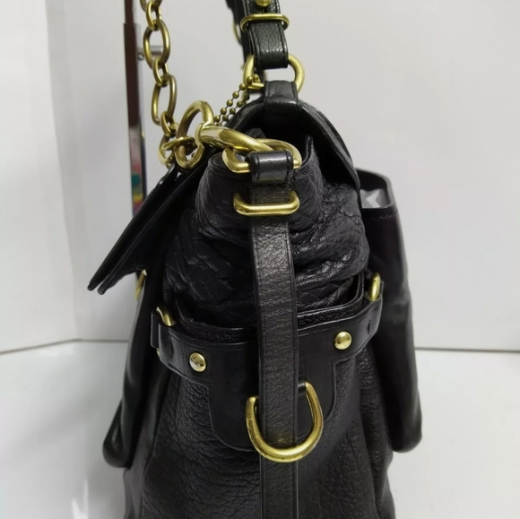 - Coach Pinnacle Black Leather Eva Shoulder Handbag - Picture 4 of 13